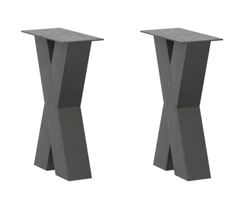 Kafijas Galdiņa Kājas, 2 Gab., X-Veida, Antracīta Krāsā, 28X(42-43) Cm, Tērauds Vidaxl