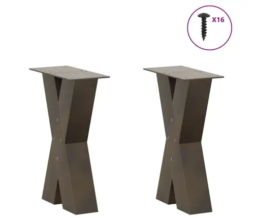 Kohvilaua Jalad X-Kujulised 2 Tk, Naturaalne Teras, 28 X (42–43) cm Teras