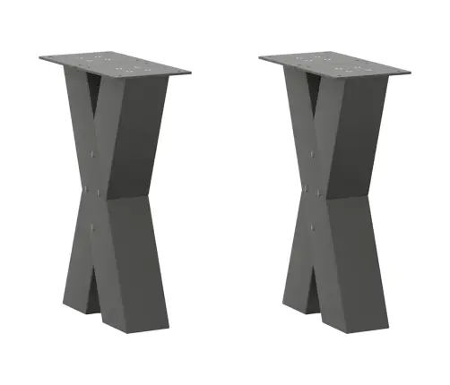Kafijas Galdiņa Kājas, 2 Gab., X-Veida, Antracīta Krāsā, 38X(42-43) Cm, Tērauds Vidaxl