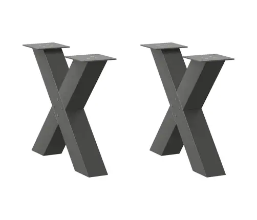 Kafijas Galdiņa Kājas, 2 Gab., X-Veida, Antracīta Krāsā, 50X(42-43) Cm, Tērauds Vidaxl