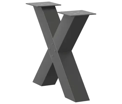 Kafijas Galdiņa Kājas, 2 Gab., X-Veida, Antracīta Krāsā, 50X(42-43) Cm, Tērauds Vidaxl