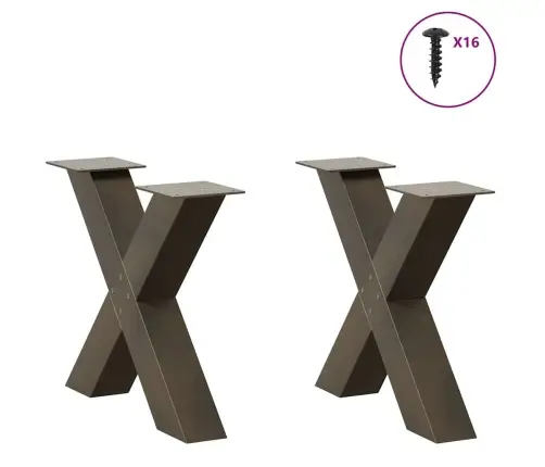 Kohvilaua Jalad X-Kujulised 2 Tk, Naturaalne Teras, 50 X (42–43) cm Teras