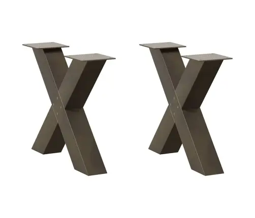 Kohvilaua Jalad X-Kujulised 2 Tk, Naturaalne Teras, 60 X (42–43) cm Teras