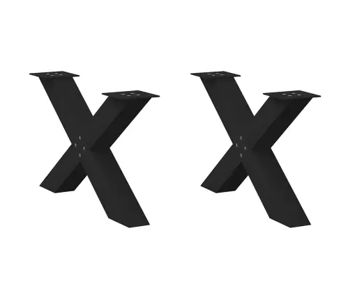 Kafijas Galdiņa Kājas, 2 Gab., X-Veida, Melnas, 70X(42-43) Cm, Tērauds Vidaxl