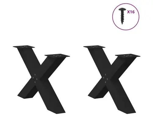 Kafijas Galdiņa Kājas, 2 Gab., X-Veida, Melnas, 70X(42-43) Cm, Tērauds Vidaxl