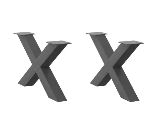 Kafijas Galdiņa Kājas, 2 Gab., X-Veida, Antracīta Krāsā, 70X(42-43) Cm, Tērauds Vidaxl