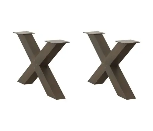 Kafijas Galdiņa Kājas, 2 Gab., X-Veida, Dabīgs Tērauds, 70X(42-43) Cm Vidaxl