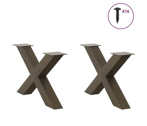 Kafijas Galdiņa Kājas, 2 Gab., X-Veida, Dabīgs Tērauds, 70X(42-43) Cm Vidaxl