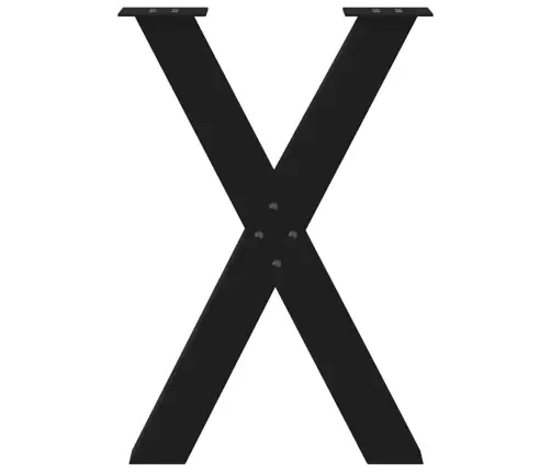 Valgomojo Stalo Kojos, X Formos, 2 Vnt., Juodos, 50X(72-73) cm Plienas