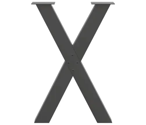Valgomojo Stalo Kojos, X Formos, 2 Vnt., Antracito Spalvos, 50X(72-73) cm Plienas