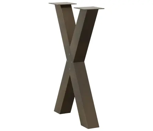 Ēdamgalda Kājas, 2 Gab., X-Veida, Dabīgs Tērauds, 50X(72-73) Cm Vidaxl