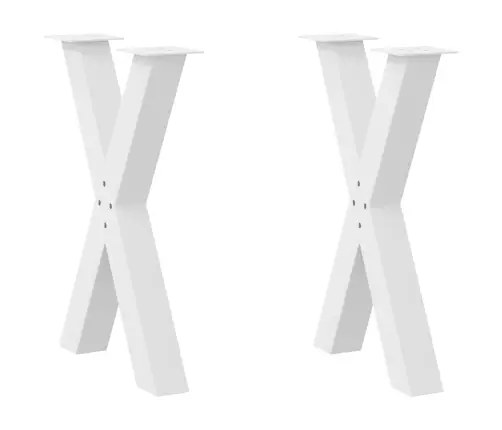 Ēdamgalda Kājas, 2 Gab., X-Veida, Baltas, 60X(72-73) Cm, Tērauds Vidaxl