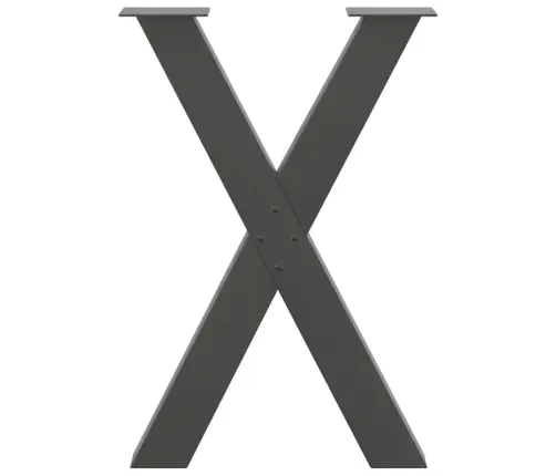 Ēdamgalda Kājas, 2 Gab., X-Veida, Antracīta Krāsā, 60X(72-73) Cm, Tērauds Vidaxl