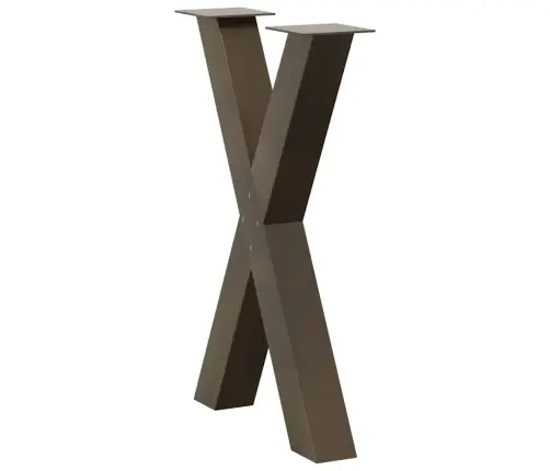 Valgomojo Stalo Kojos, X Formos, 2 Vnt., Natūralus Plienas, 60X(72-73) cm Plienas