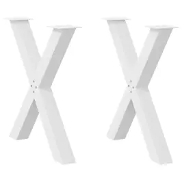 Ēdamgalda Kājas, 2 Gab., X-Veida, Baltas, 70X(72-73) Cm, Tērauds Vidaxl Ēdamgalda Kājas, 2 Gab., X-Veida, Baltas, 70X(72-73) Cm, Tērauds Vidaxl