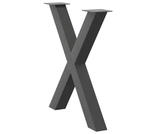 Ēdamgalda Kājas, 2 Gab., X-Veida, Antracīta Krāsā, 70X(72-73) Cm, Tērauds Vidaxl
