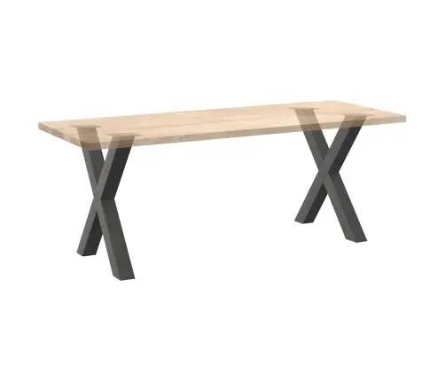 Ēdamgalda Kājas, 2 Gab., X-Veida, Antracīta Krāsā, 70X(72-73) Cm, Tērauds Vidaxl