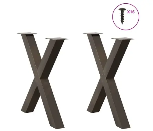 Söögilaua Jalad, X-Kujulised, 2 Tk, Naturaalne Teras, 70 X (72–73) cm Teras