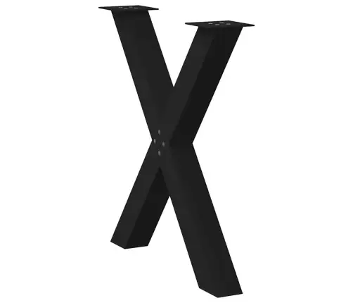 Ēdamgalda Kājas, 2 Gab., X-Veida, Melnas, 80X(72-73) Cm, Tērauds Vidaxl