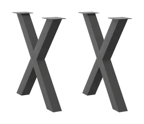 Valgomojo Stalo Kojos, 2 Vnt., Antracito Spalvos, 80X(72-73) cm Plienas