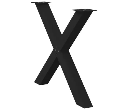 Ēdamgalda Kājas, 2 Gab., X-Veida, Melnas, 90X(72-73) Cm, Tērauds Vidaxl