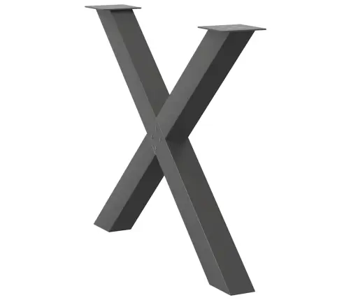 Ēdamgalda Kājas, 2 Gab., X-Veida, Antracīta Krāsā, 90X(72-73) Cm, Tērauds Vidaxl