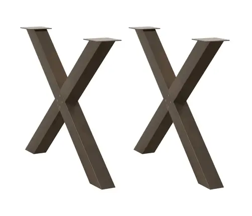 Ēdamgalda Kājas, 2 Gab., X-Veida, Dabīgs Tērauds, 90X(72-73) Cm, Tērauds Vidaxl