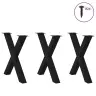 Ēdamgalda Kājas, 3 Gab., X-Veida, Melnas, 70X(72-73) Cm, Tērauds Vidaxl