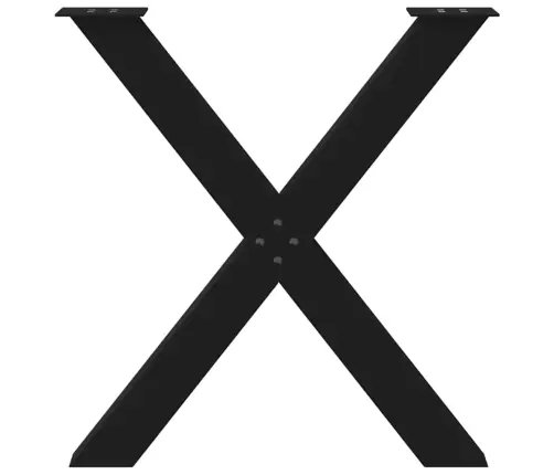 Ēdamgalda Kājas, 3 Gab., X-Veida, Melnas, 70X(72-73) Cm, Tērauds Vidaxl