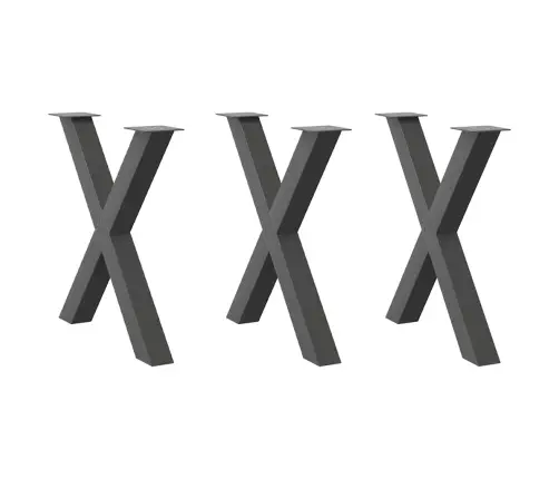 Valgomojo Stalo Kojos, 3 Vnt., Antracito Spalvos, 70X(72-73) cm Plienas