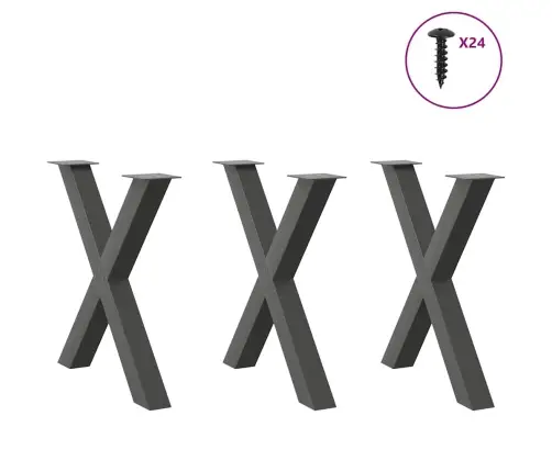Valgomojo Stalo Kojos, 3 Vnt., Antracito Spalvos, 70X(72-73) cm Plienas