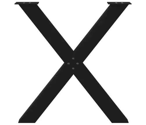 Valgomojo Stalo Kojos, 3 Vnt., Juodos, 80X(72-73) cm Plienas, X Formos