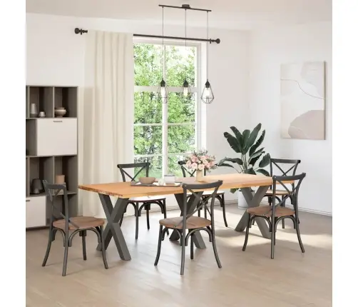 Valgomojo Stalo Kojos, 3 Vnt., Antracito Spalvos, 80X(72-73) cm Plienas