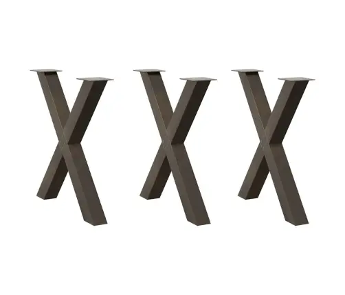 Söögilaua Jalad, 3 Tk, X-Kujulised, Naturaalne Teras, 80 X (72–73) cm Teras