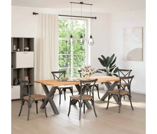 Ēdamgalda Kājas, 3 Gab., X-Veida, Antracīta Krāsā, 90X(72-73) Cm, Tērauds Vidaxl