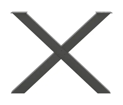 Ēdamgalda Kājas, 3 Gab., X-Veida, Antracīta Krāsā, 90X(72-73) Cm, Tērauds Vidaxl