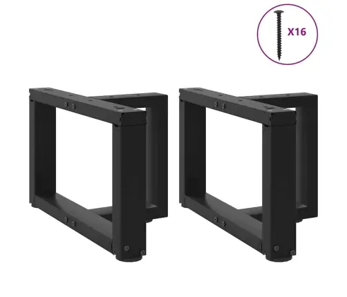 Kohvilaua Jalad T-Kujulised 2 Tk Mustad 40 X 25 X (30-31) Cm Terasest