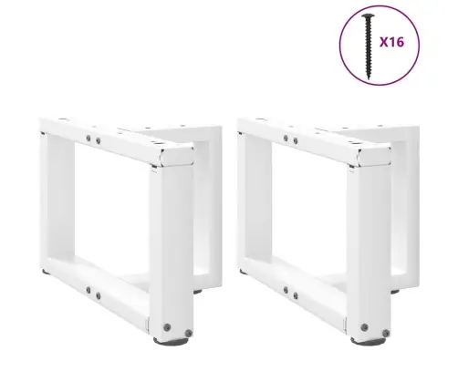 Kafijas Galdiņa Kājas, 2 Gab., T-Veida, Baltas, 40X25X(30-31) Cm, Tērauds Vidaxl