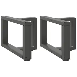 Kafijas Galdiņa Kājas, 2 Gab., T-Veida, Antracīta Krāsā, 40X25X(30-31) Cm, Tērauds Vidaxl