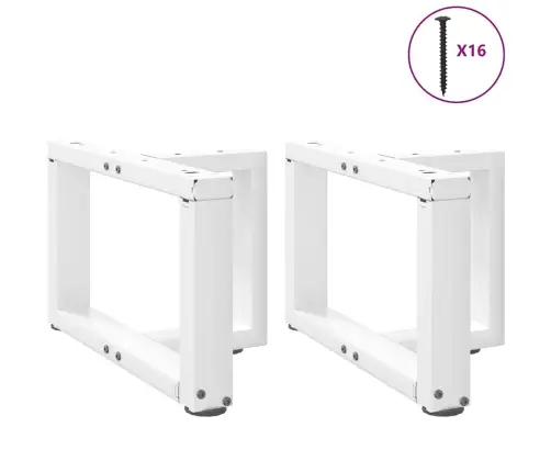 Kafijas Galdiņa Kājas, 2 Gab., T-Veida, Baltas, 50X25X(30-31) Cm, Tērauds Vidaxl