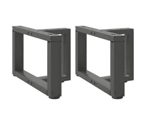 Kafijas Galdiņa Kājas, 2 Gab., T-Veida, Antracīta Krāsā, 50X25X(30-31) Cm, Tērauds Vidaxl