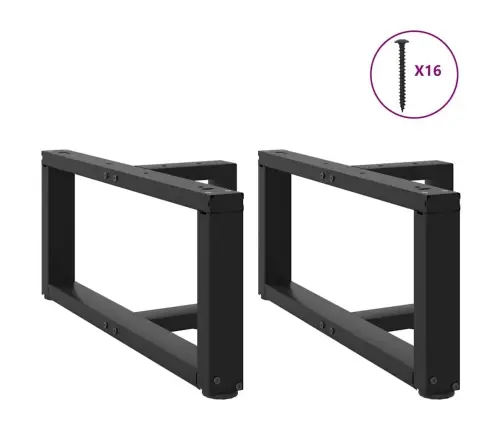 Kafijas Galdiņa Kājas, 2 Gab., T-Veida, Melnas, 60X25X(30-31) Cm, Tērauds Vidaxl
