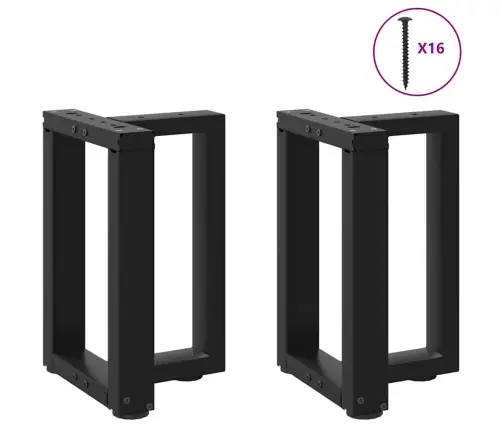 Kafijas Galdiņa Kājas, 2 Gab., T-Veida, Melnas, 38X25X(42-43) Cm, Tērauds Vidaxl