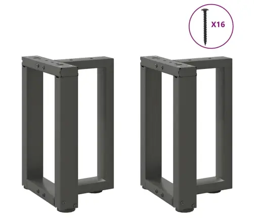 Kafijas Galdiņa Kājas, 2 Gab., T-Veida, Antracīta Krāsā, 38X25X(42-43) Cm, Tērauds Vidaxl