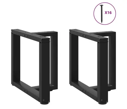 Kafijas Galdiņa Kājas, 2 Gab., T-Veida, Melnas, 50X25X(42-43) Cm, Tērauds Vidaxl