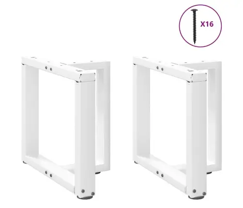 Kafijas Galdiņa Kājas, 2 Gab., T-Veida, Baltas, 50X25X(42-43) Cm, Tērauds Vidaxl