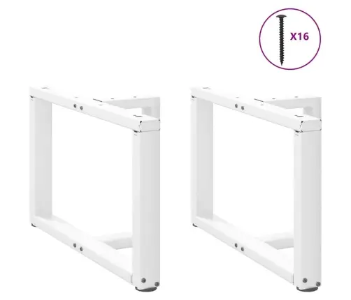 Kafijas Galdiņa Kājas, 2 Gab., T-Veida, Baltas, 60X25X(42-43) Cm, Tērauds Vidaxl