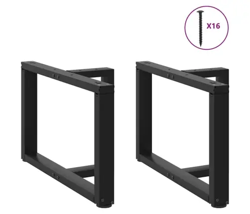 Kohvilaua Jalad T-Kujulised 2 Tk Mustad 70 X 25 X (42-43) Cm Terasest