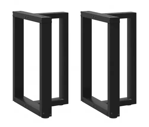 Ēdamgalda Kājas, 2 Gab., T-Veida, Melnas, 50X35X(72-73) Cm, Tērauds Vidaxl