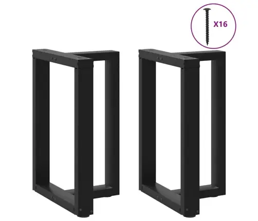 Ēdamgalda Kājas, 2 Gab., T-Veida, Melnas, 50X35X(72-73) Cm, Tērauds Vidaxl